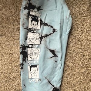 Hunter x hunter blue and black tie dye joggers